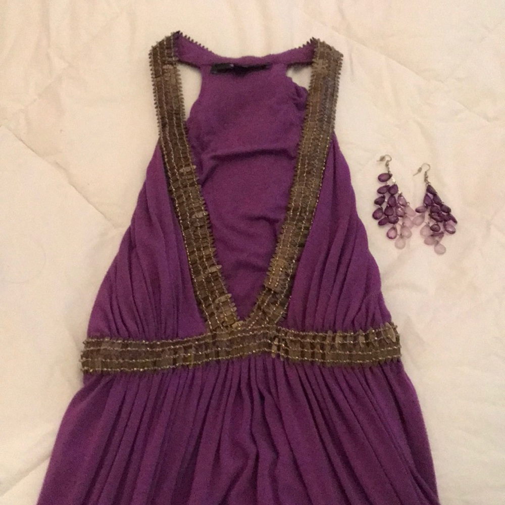 Sky brand halter top with sequins